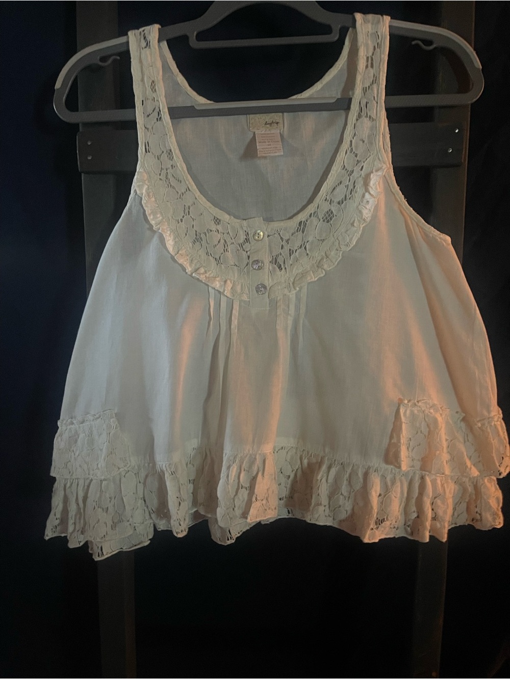 Daytrip Cream Lace-Trim Sleeveless Peplum Camisole